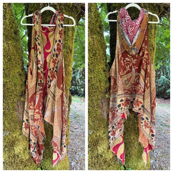 Kantha Bae Hooded Vest - Picture 1 of 7